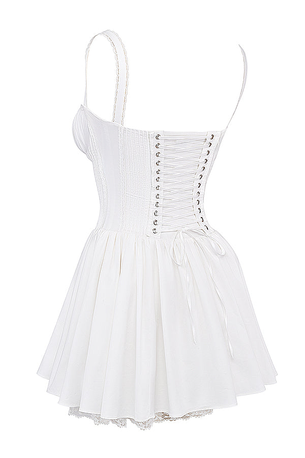 PIETRA CORSET MINI DRESS - White