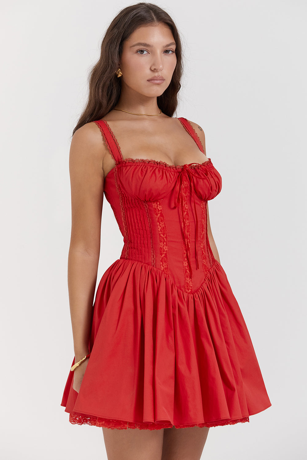 PIETRA CORSET MINI DRESS - Red