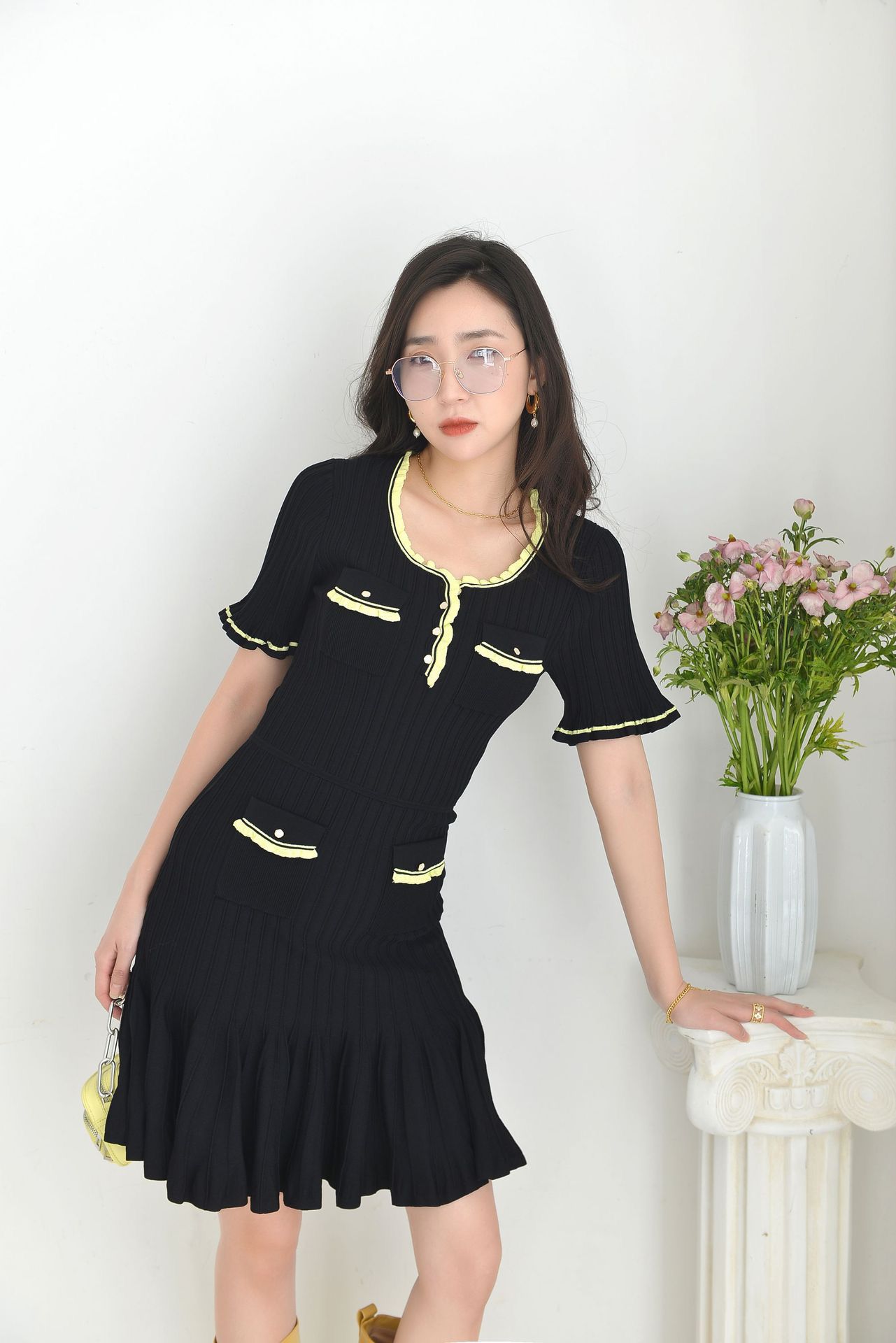 Commuter Pleated Dress