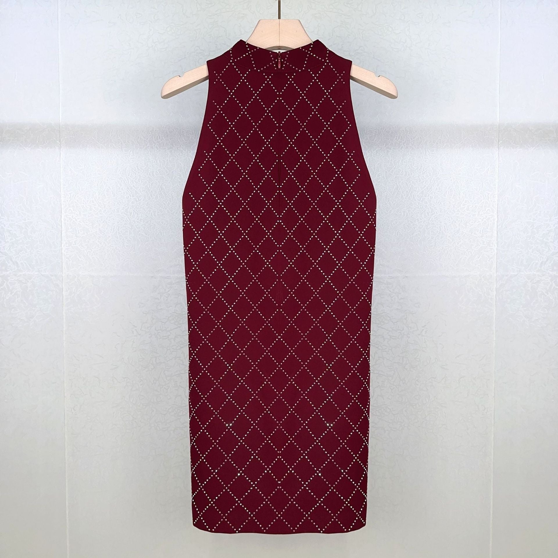 Wind Quilt Hot Diamond Sleeveless Halterneck Dress