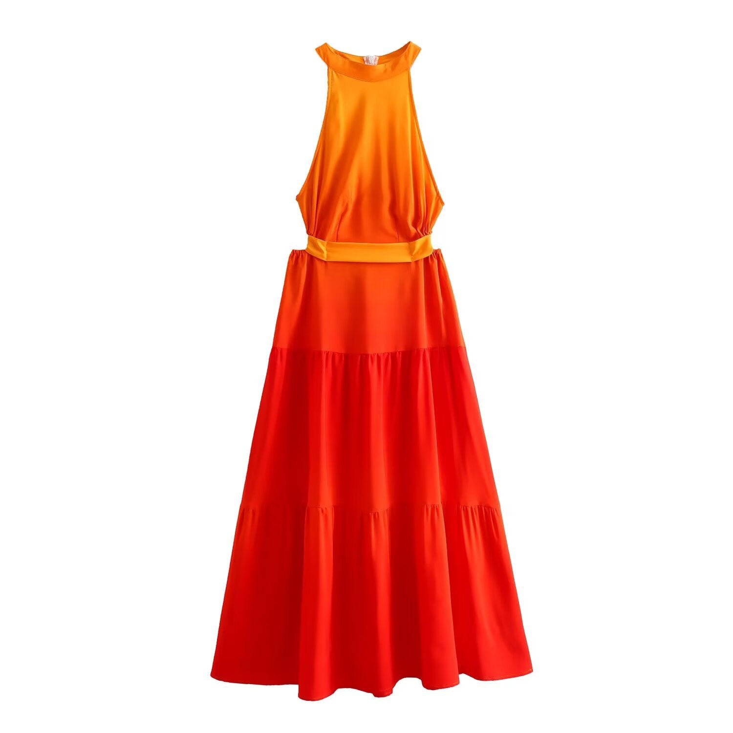 Open Waist Orange Dress