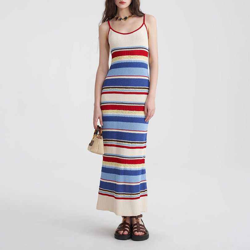 Rainbow stripes long sundress