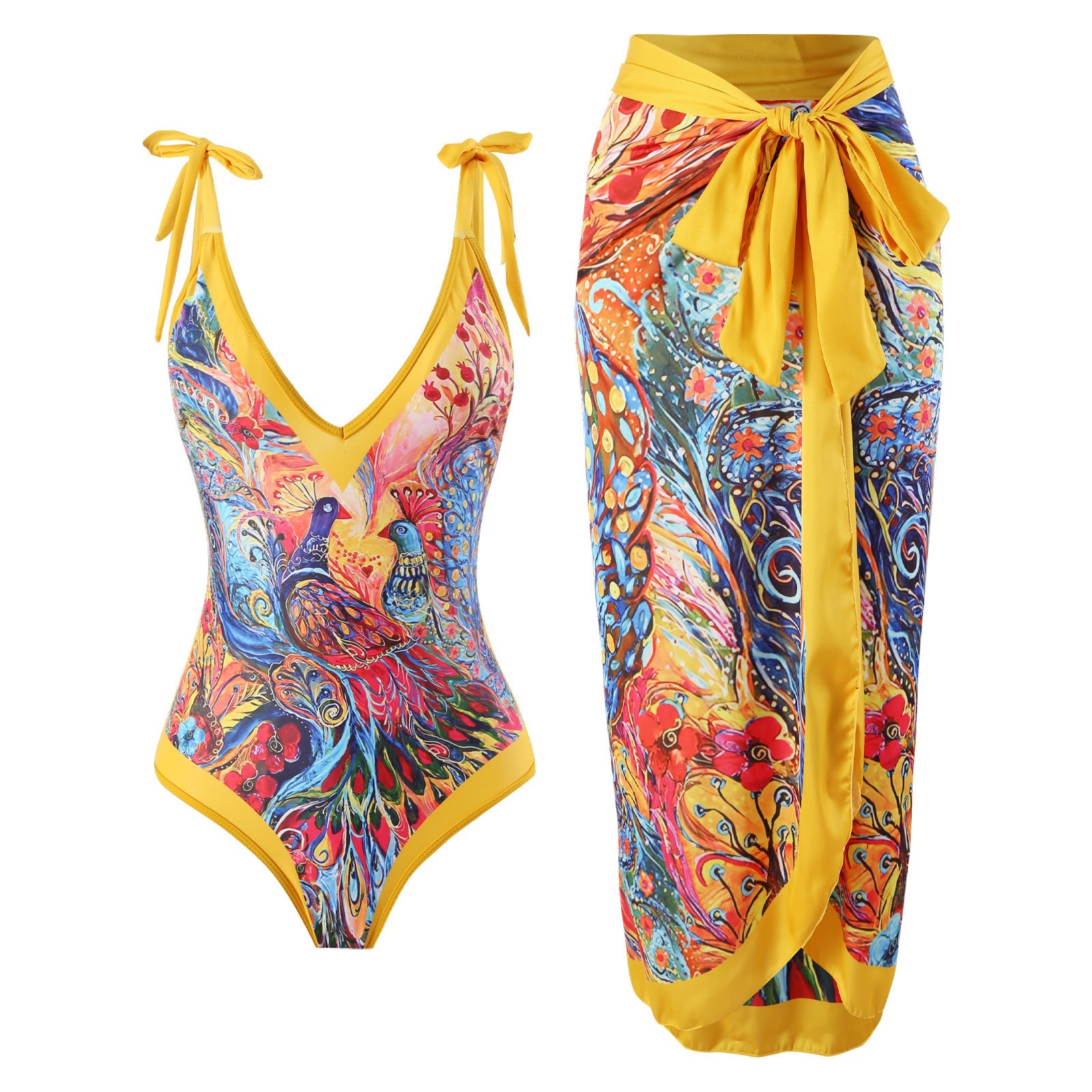 Peacock series swim suit