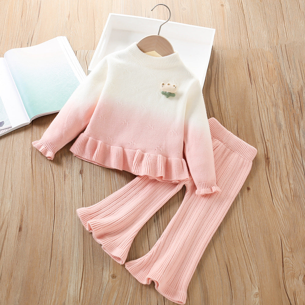 long-sleeved pullover two-piece set