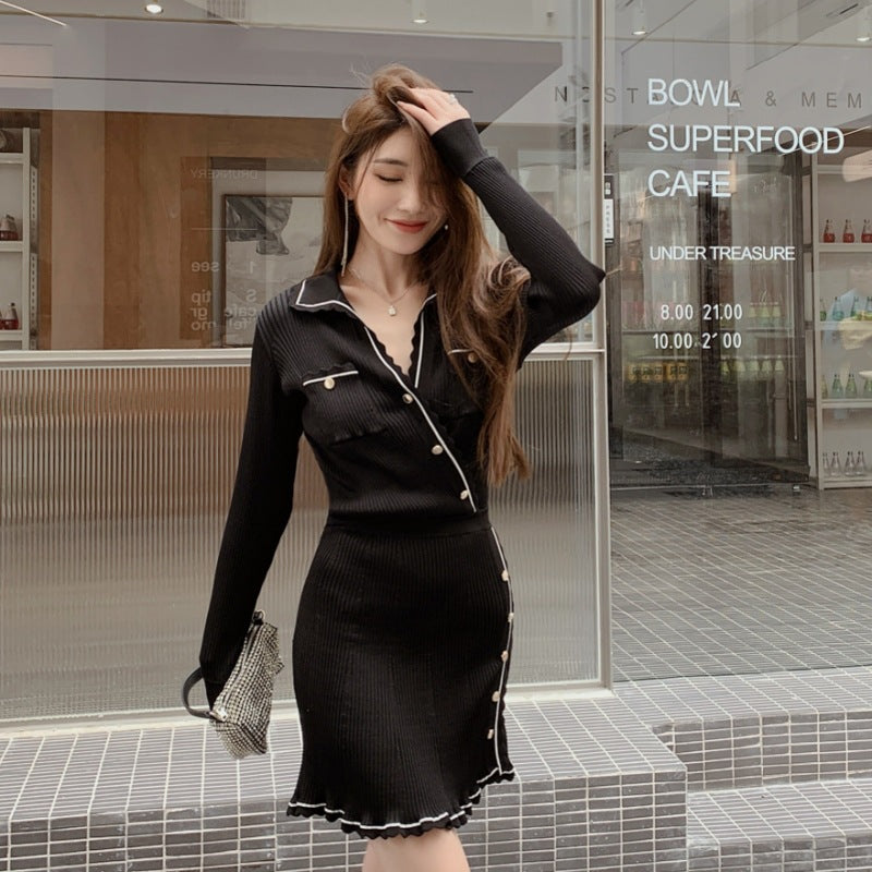 Black classic knitted dress