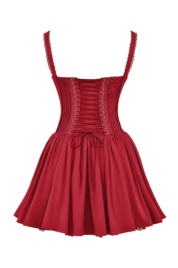 PIETRA CORSET MINI DRESS - Red