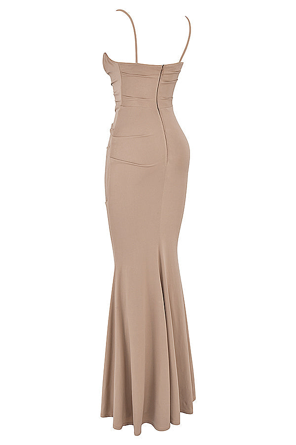 MILENA CORSET MAXI DRESS - Beige