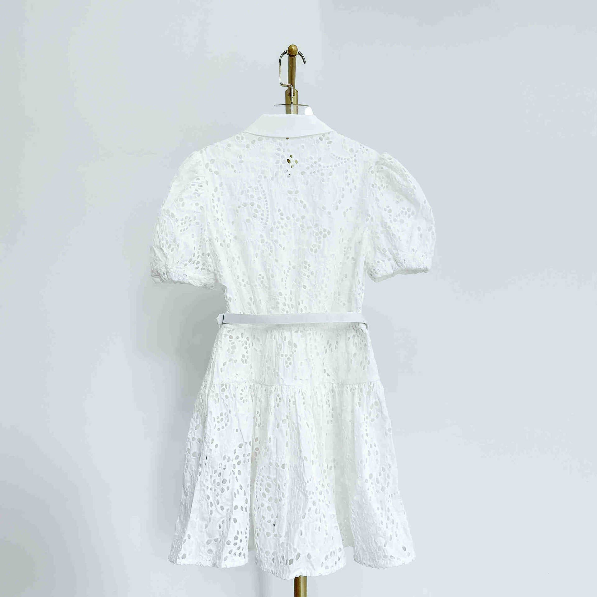 Polo collared puff sleeves  dress