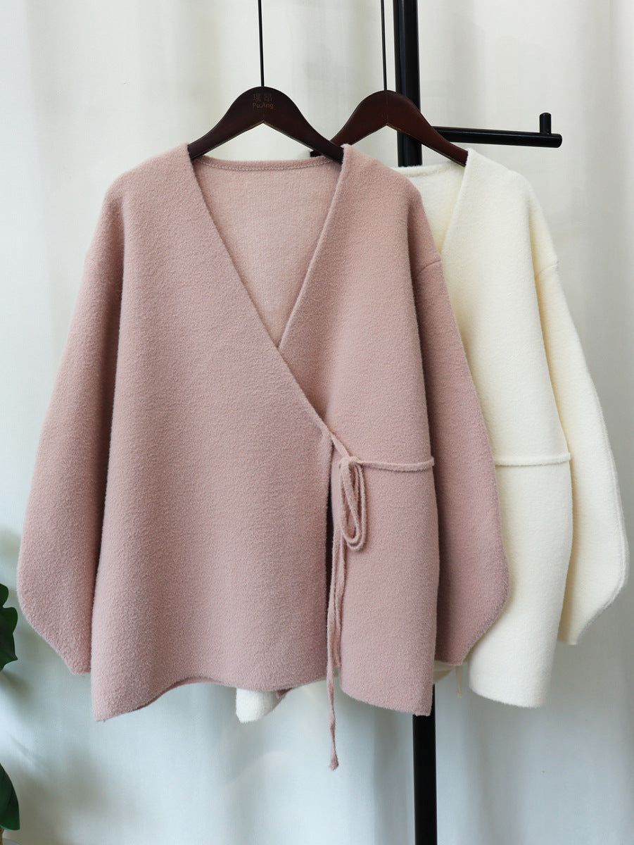 Double-sided loose sweater jacket