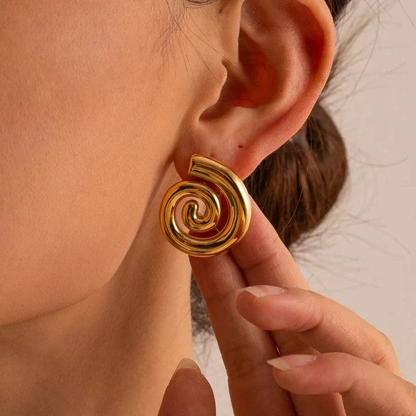 Spiral Sunburst Earrings I Gold