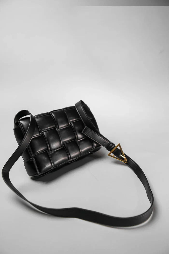 Geometrical bag with shoulder strap