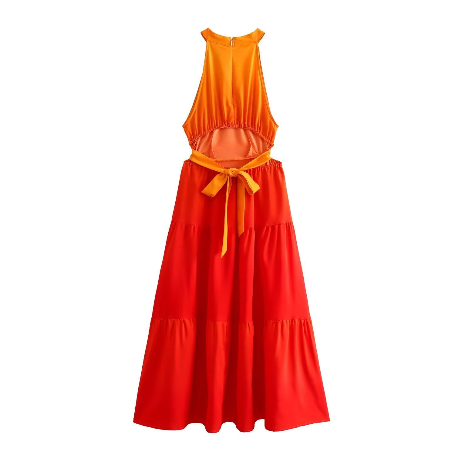 Open Waist Orange Dress