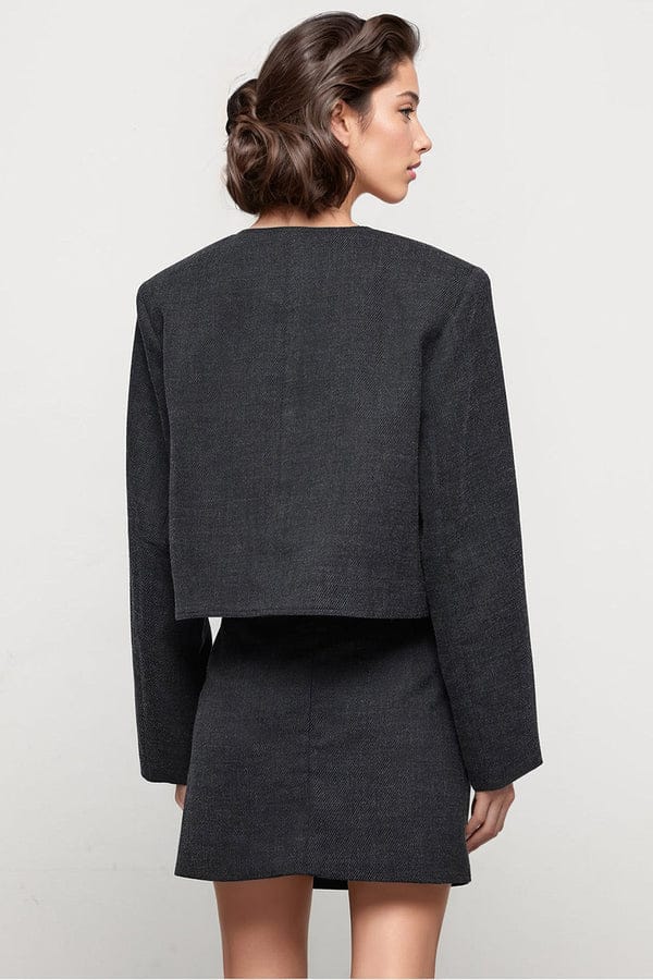 Black Minimalist Short Jacket