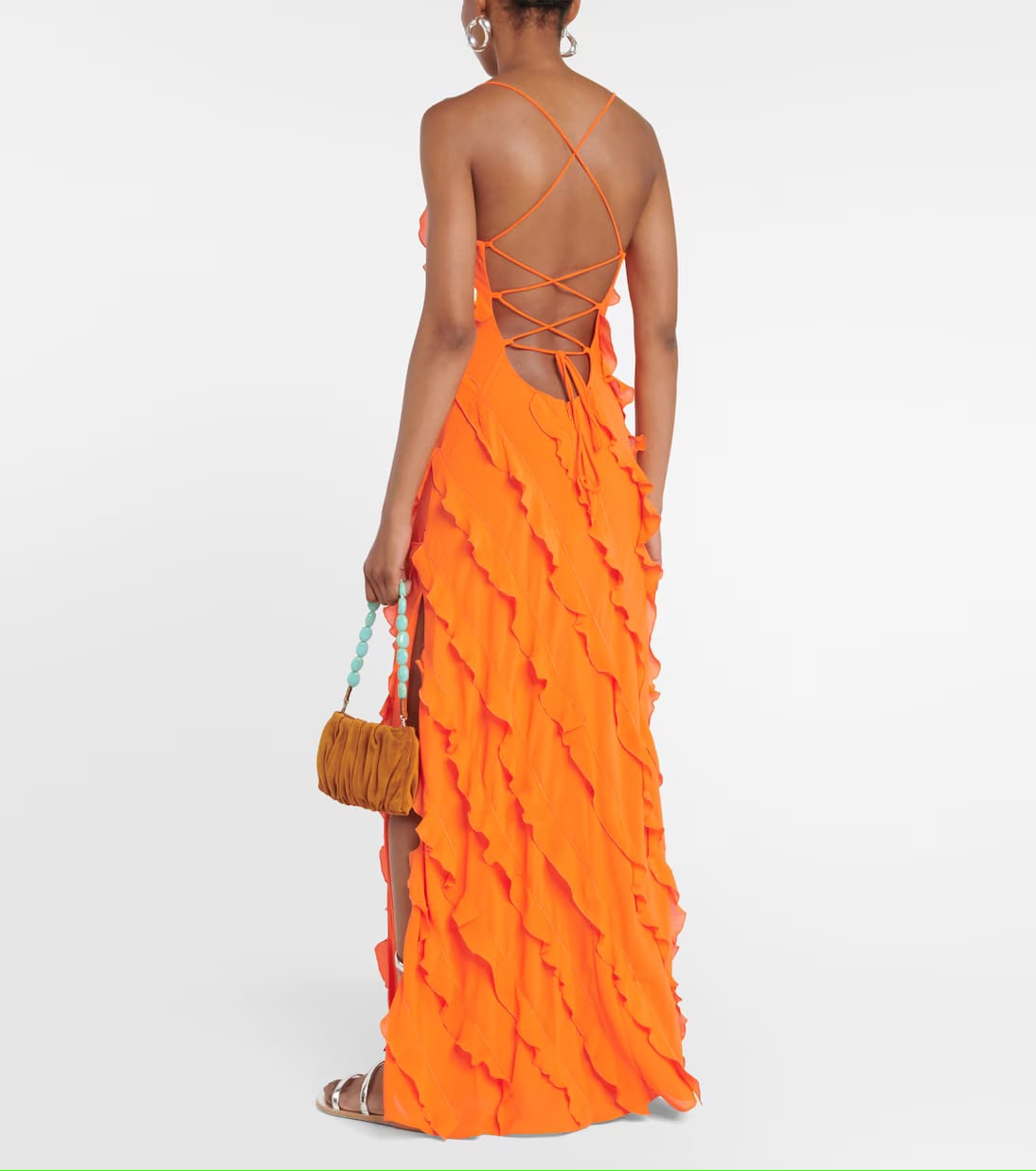 PERENNIAL Ruffle-trimmed crêpe maxi dress