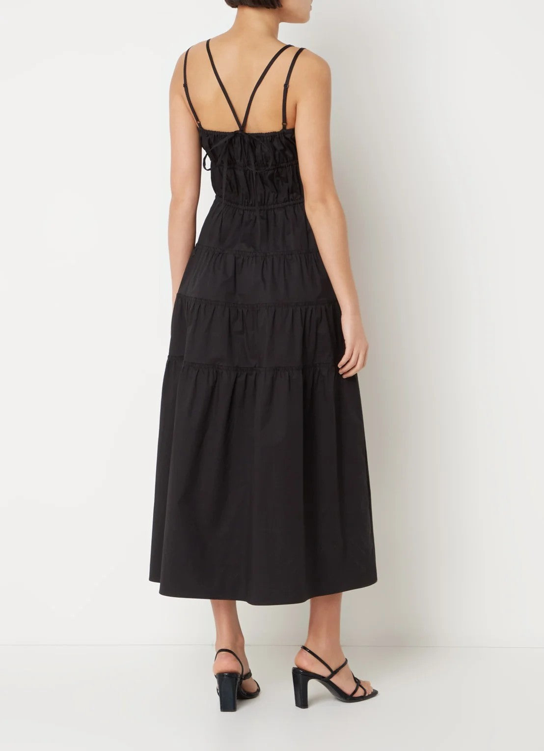 Sandro Layered midi dress with stretch