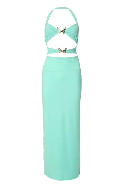 Seraphina Butterfly Cut-Out Maxi Dress -- Light Blue