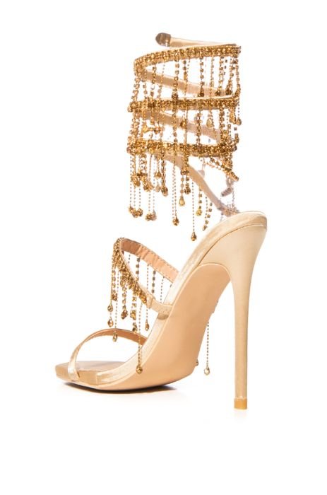 FERRARA EMBELLISHED AROUND THE ANKLE  HEELS - GOLD