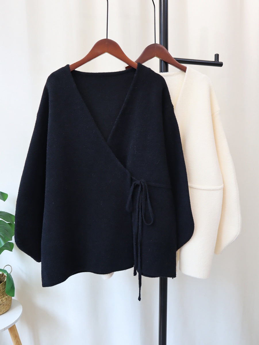 Double-sided loose sweater jacket