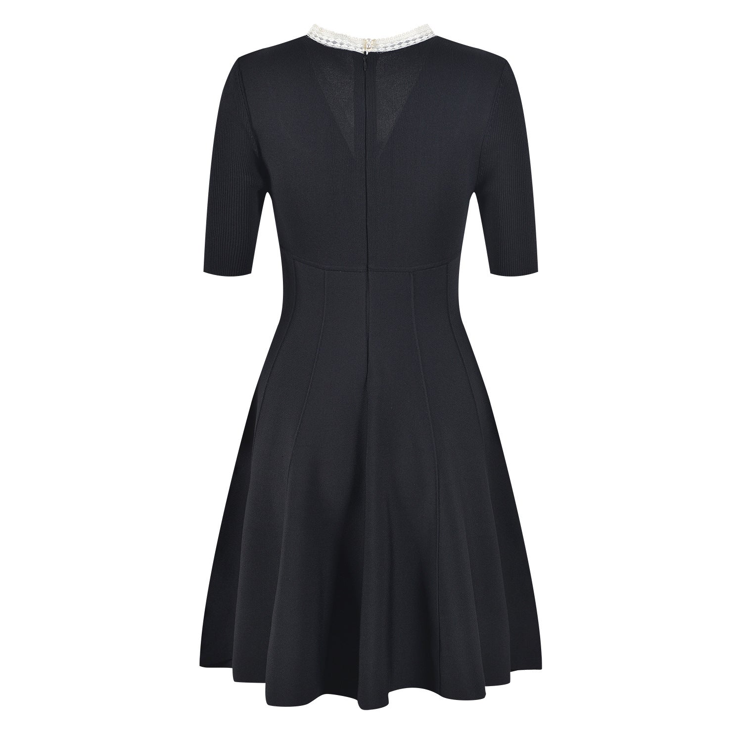 Black slim knit dress