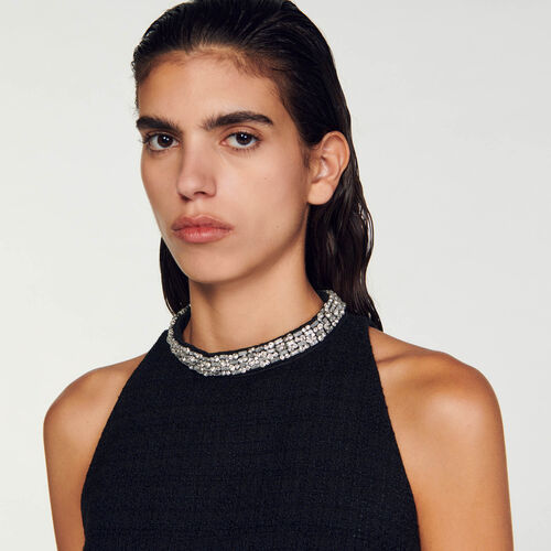 SANDRO  DRESS WITH JEWELLERY COLLAR