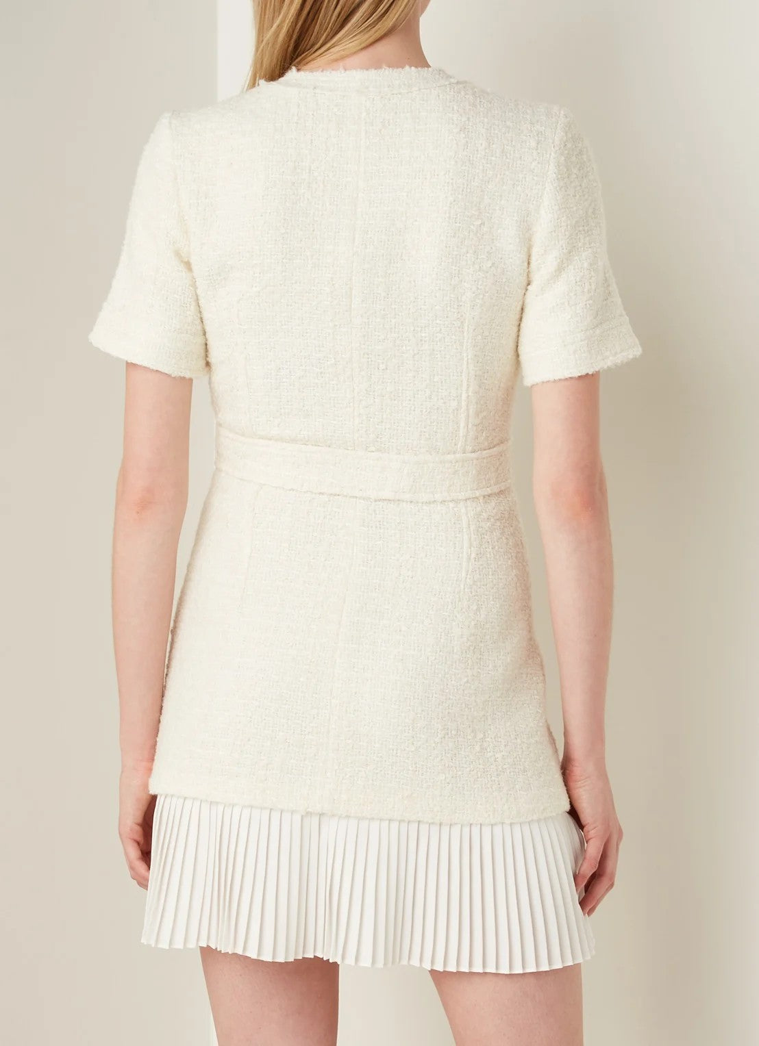 Sandro Mini tweed dress with tie belt