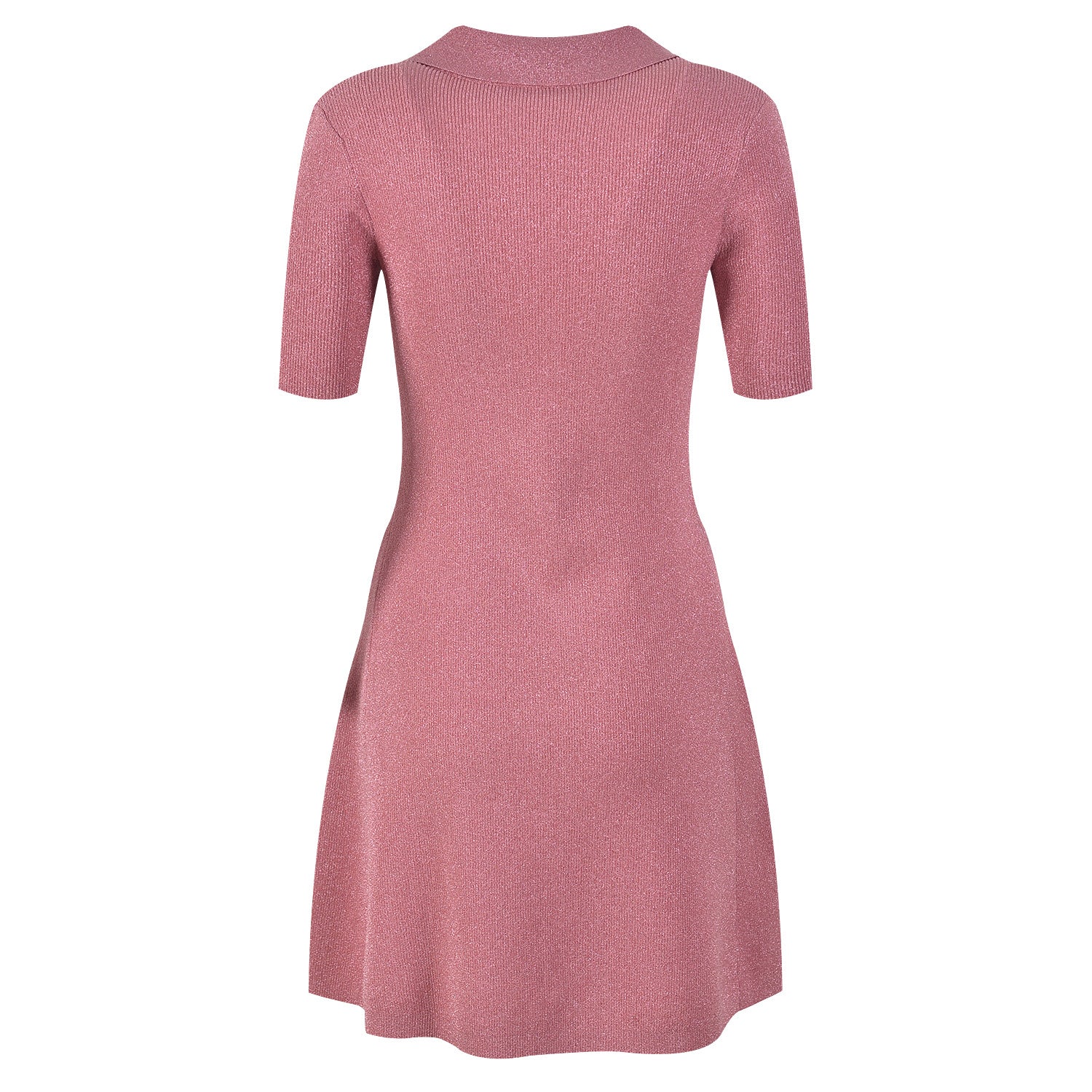 Short sleeve polo lapel V-neck dress