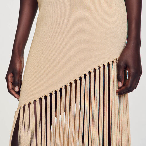 Out of stock ASYMMETRICAL FRINGED MAXI DRESS