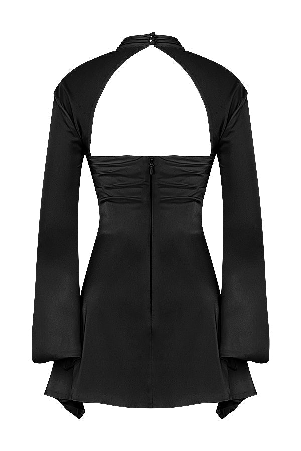 Toira Black Draped Corset Mini Dress - Black