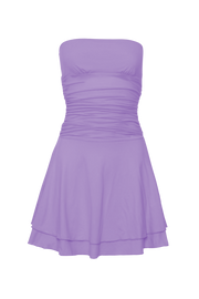 Angela Ruffled Mini Dress - Blue Orange Purple