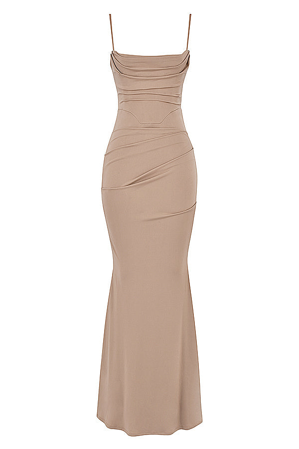 MILENA CORSET MAXI DRESS - Beige