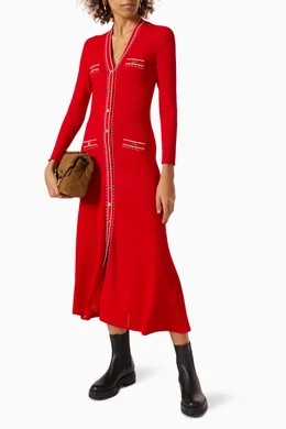 Sandro Esmeralda Midi Dress in Viscose Knit