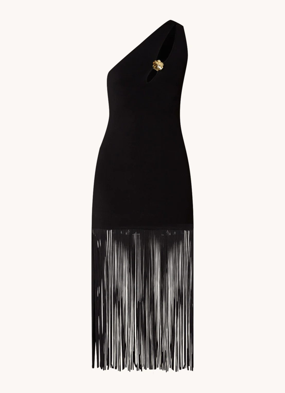 OUT OF STOCK Sandro One shoulder midi dress with fringes