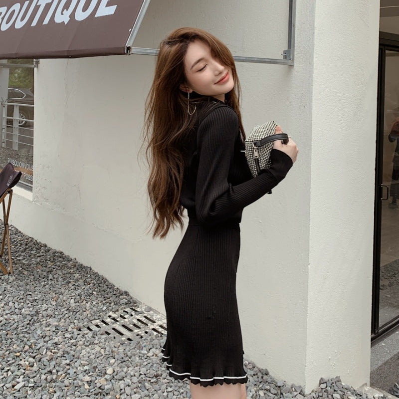 Black classic knitted dress