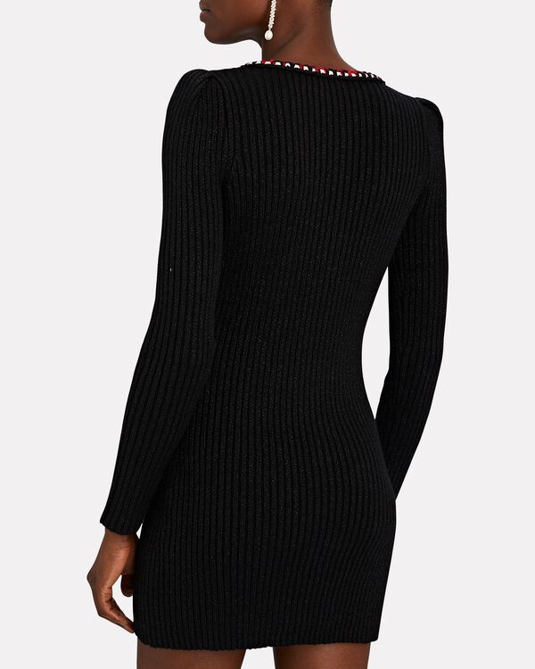 SELF-PORTRAIT Lurex Cotton-Wool Knit Mini Dress