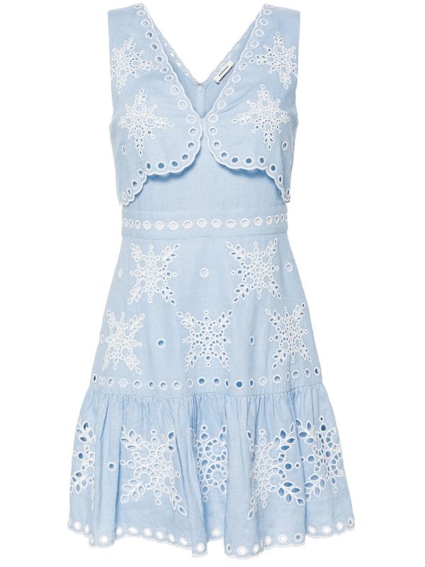 Lio broderie-anglaise minidress