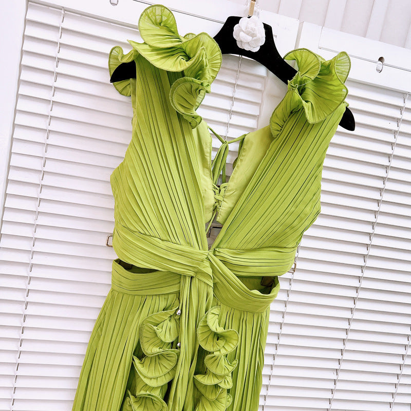 Waistless Fungus Pleated Hip Dress