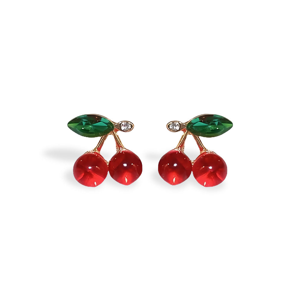 Chery and flower Stud earrings