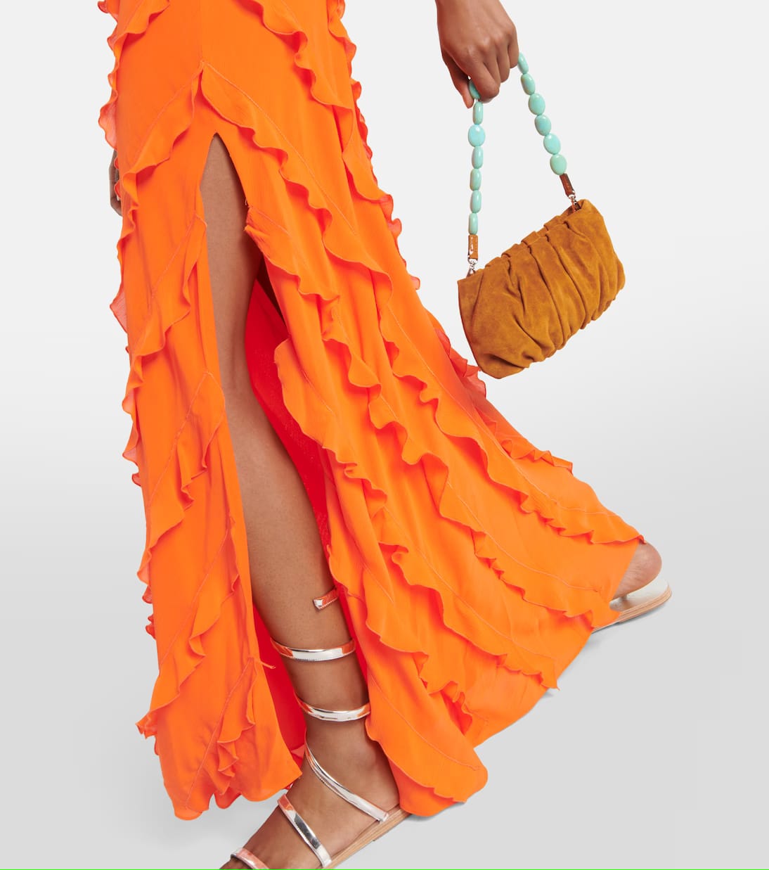 PERENNIAL Ruffle-trimmed crêpe maxi dress