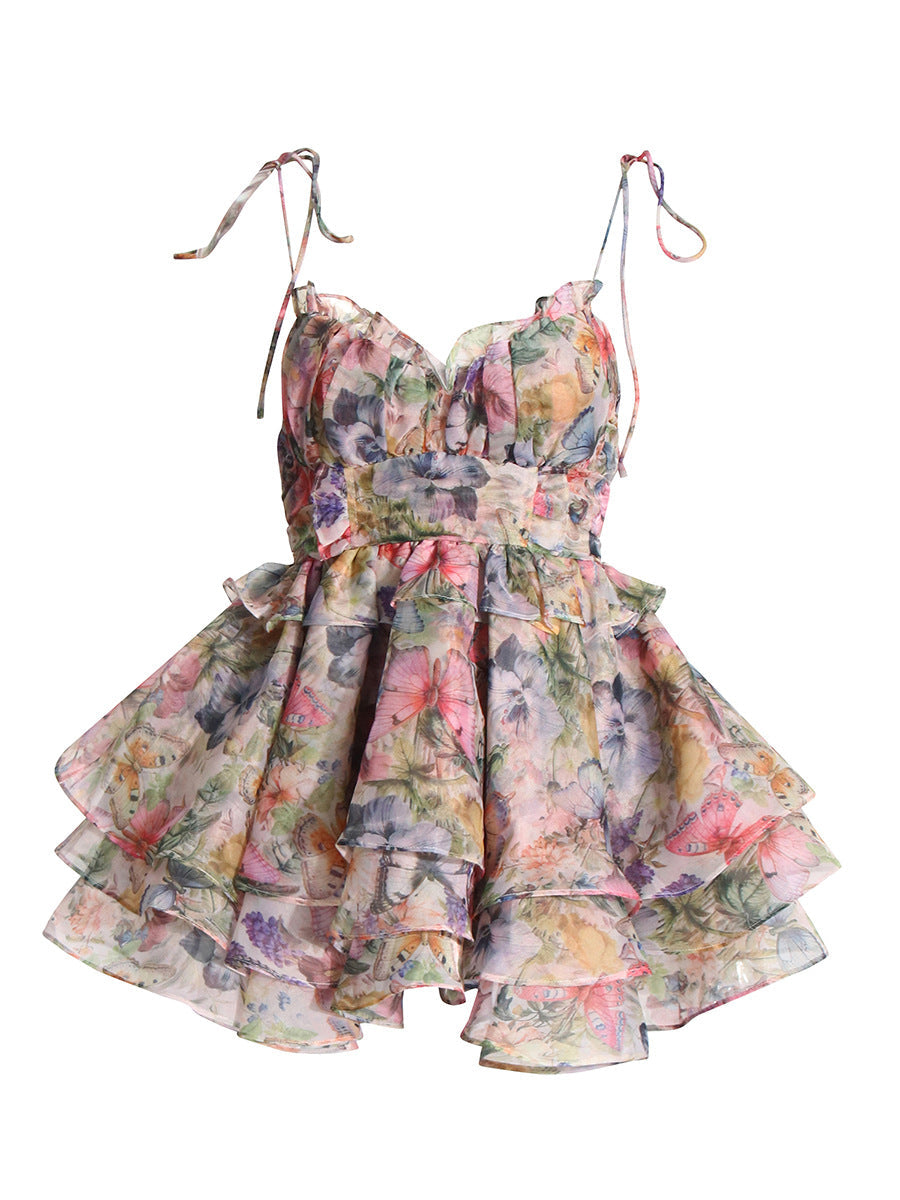 Floral   ultra short dress