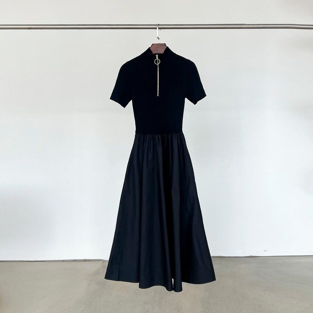 Tencel Hepburn style black dress