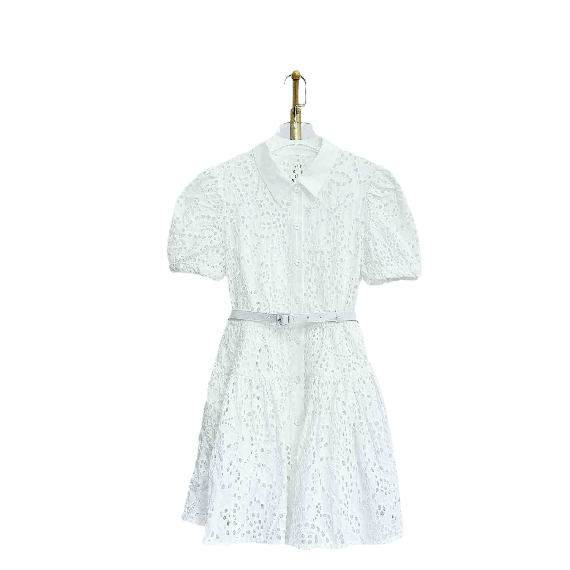 Polo collared puff sleeves  dress