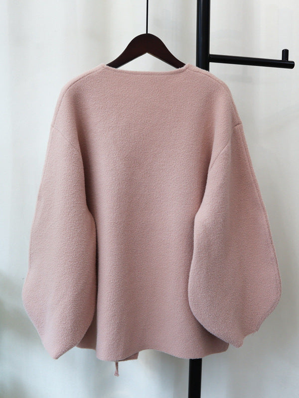 Double-sided loose sweater jacket