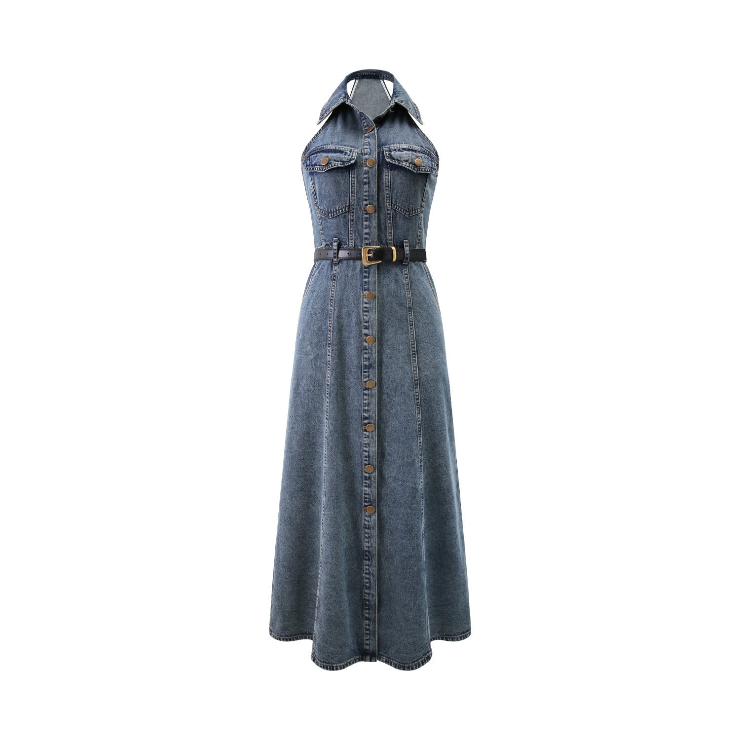 Sleeveless denim dress