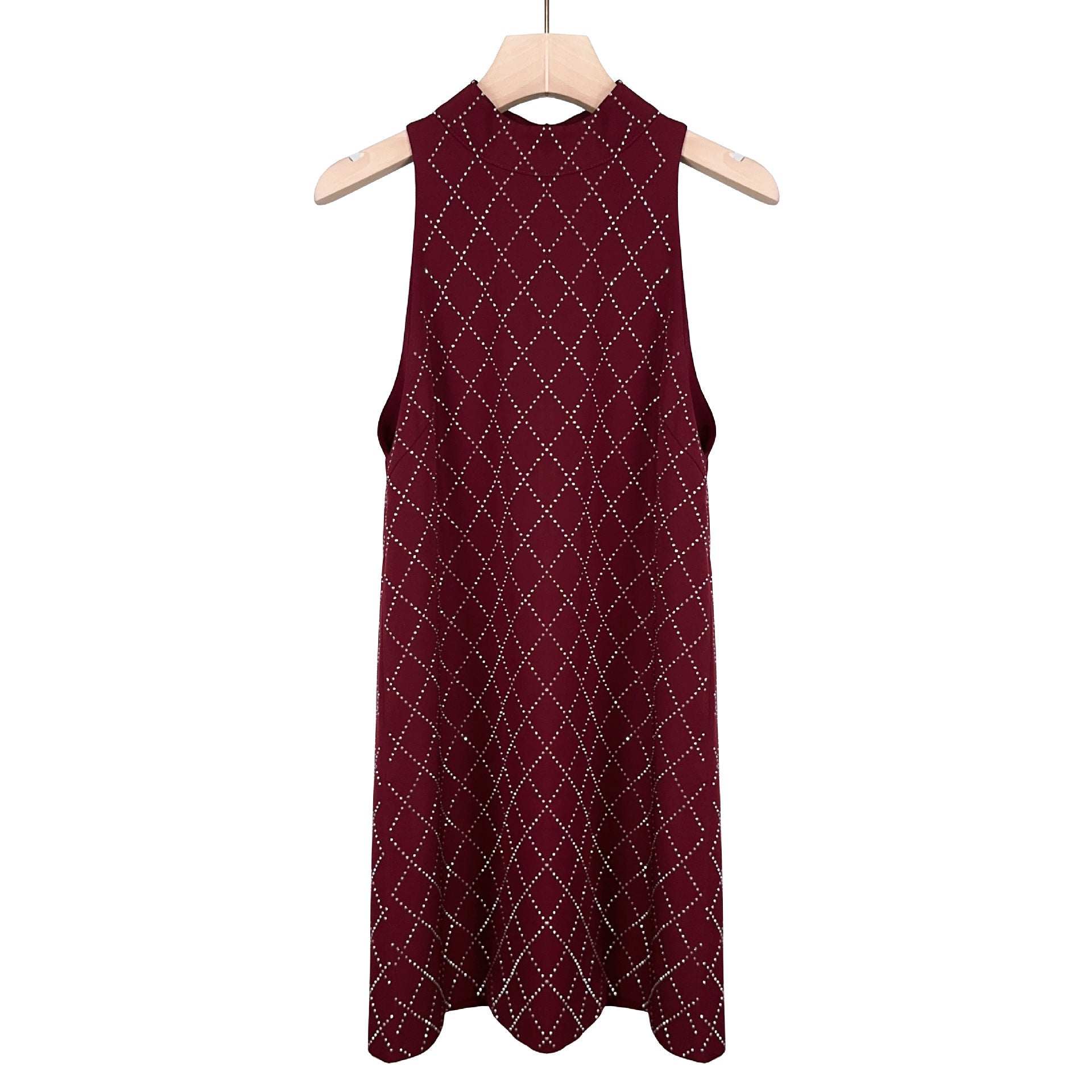 Wind Quilt Hot Diamond Sleeveless Halterneck Dress