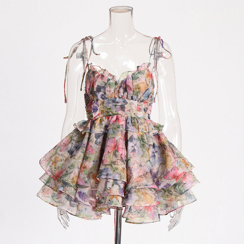 Floral   ultra short dress