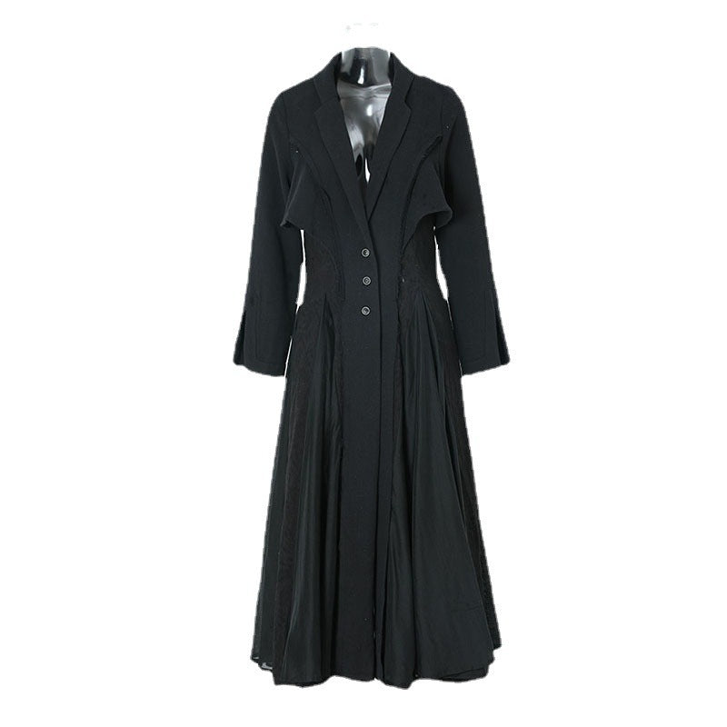 Spring new suit collar swing dress