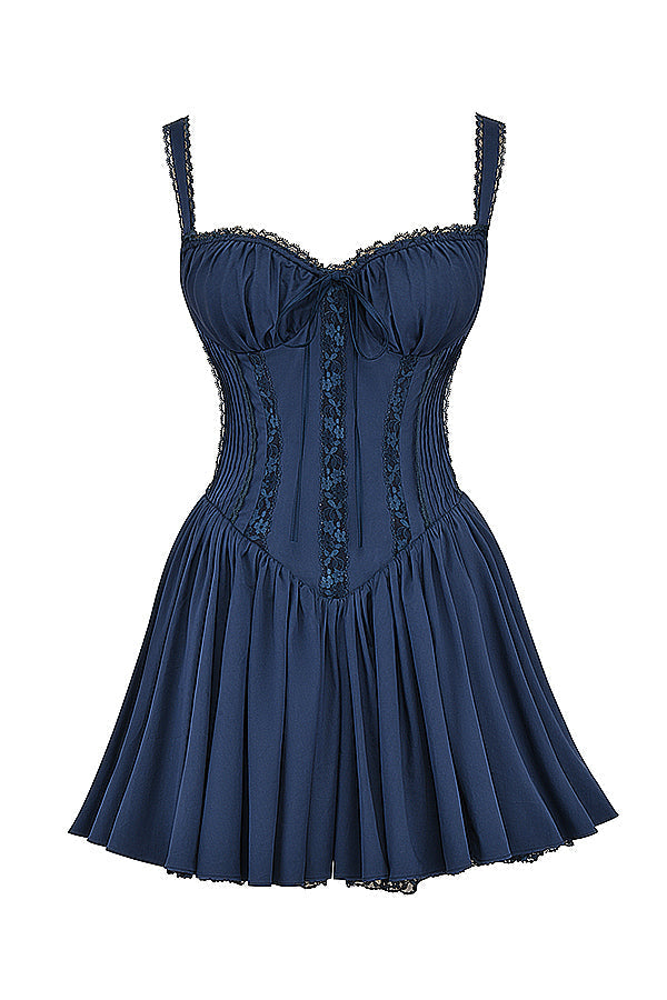 PIETRA CORSET MINI DRESS - Blue