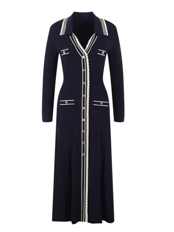 Alexandrine Knit Midi / Maxi Dress - BLACK