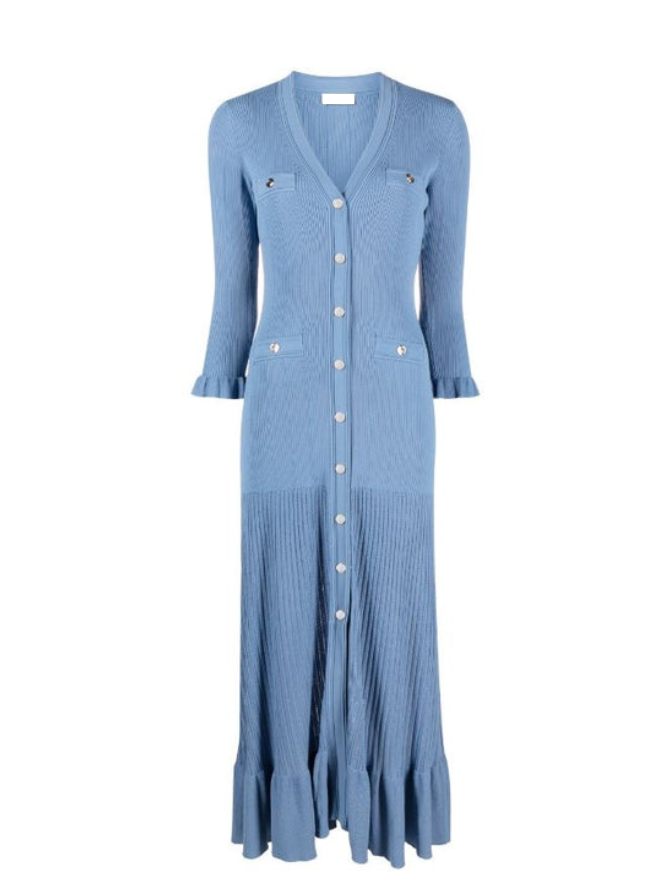 LONG KNITTED maxi dress - Blue