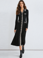 Alexandrine Knit Midi / Maxi Dress - BLACK